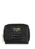 Women's black leather wallet croco PORES-0904A-97(W24)