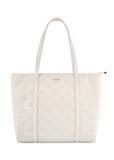 Kremowa torebka shopper z monogramem TOREC-1160-0B(W26)