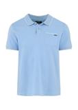 Błękitna koszulka polo z bawełny POLMT-0079-62(W25)