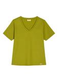 Oliwkowy T-shirt damski basic TSHDT-0120-8E(W26)