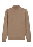 Wełniany golf męski w kolorze camelowym SWEMT-0198-1D(Z26)