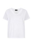 Biały T-shirt damski z cekinami TSHDT-0113-11(W23)