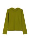 Oliwkowy bawełniany longsleeve damski LSLDT-0052-8E(Z26)