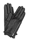 Women's leather gloves with zipper REKDS-0003-99(Z24)