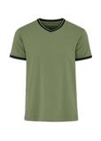 Zielono-czarny T-shirt męski TSHMT-0069-50(W24)