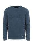 Granatowy sweter męski z logo SWEMT-0129-69(W23)