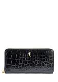 Duży skórzany czarny portfel damski croco PORES-0955-99(W25)