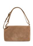 Beżowa zamszowa torebka damska TORES-1249-1B(W26)