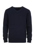 Granatowy sweter męski w serek SWEMT-0136-69(Z23)