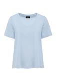 Błękitny t-shirt damski basic TSHDT-0120-60(W25)