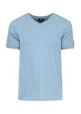 Błękitny basic T-shirt męski z logo TSHMT-0088-60(W25)