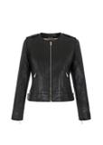 Klasyczna czarna kurtka  skórzana damska KURDS-0366-5491(W22)