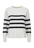Biały sweter w paski damski SWEDT-0202-11(W24)