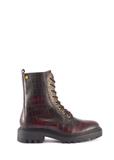 Bordowe botki damskie croco BUTYD-1192-4E(Z26)