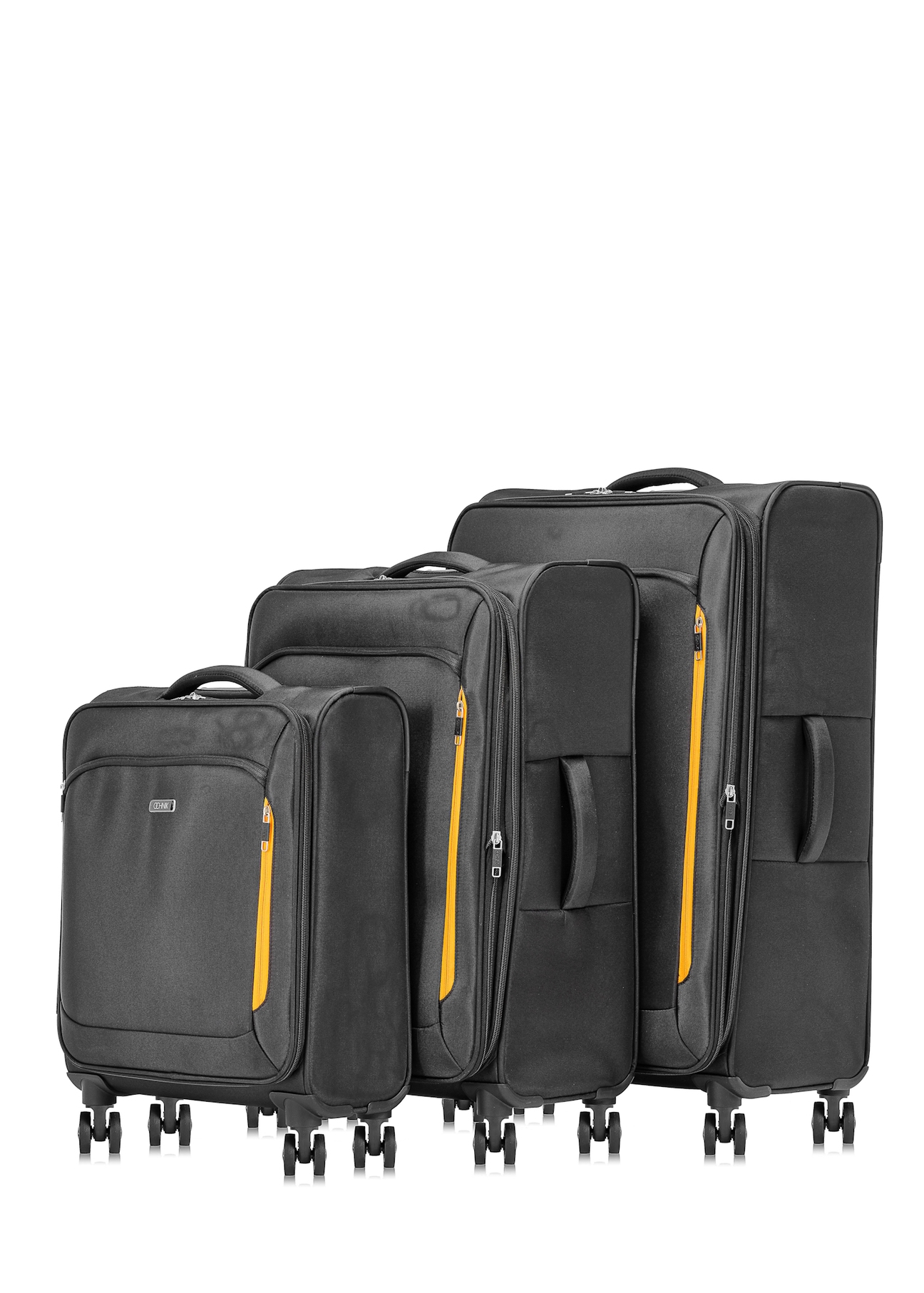 Komplet walizek na kółkach 19"/24"/28" WALNY-0042-99(W25), widok produktu na białym tle.