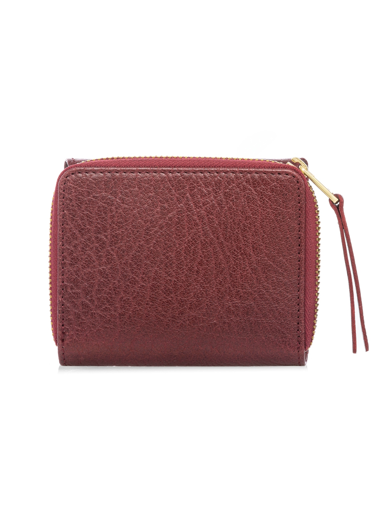 Mały rozkładany portfel damski skórzany PORES-0816-4C(W26), widok produktu z tyłu na białym tle.