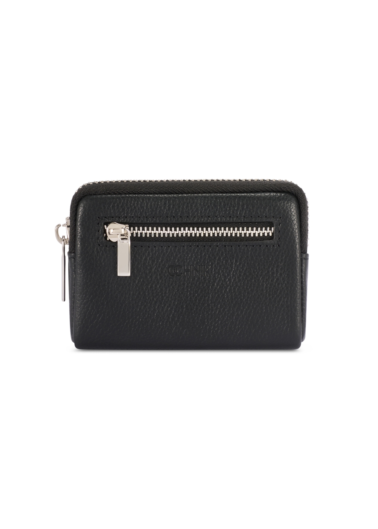 Czarny skórzany portfel męski PORMS-0689-9I(W26), widok produktu z przodu na białym tle.