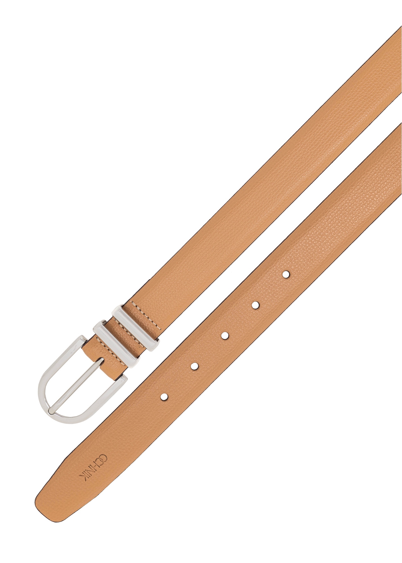 Beżowy skórzany pasek damski PASDS-0159D-82(W25)-04