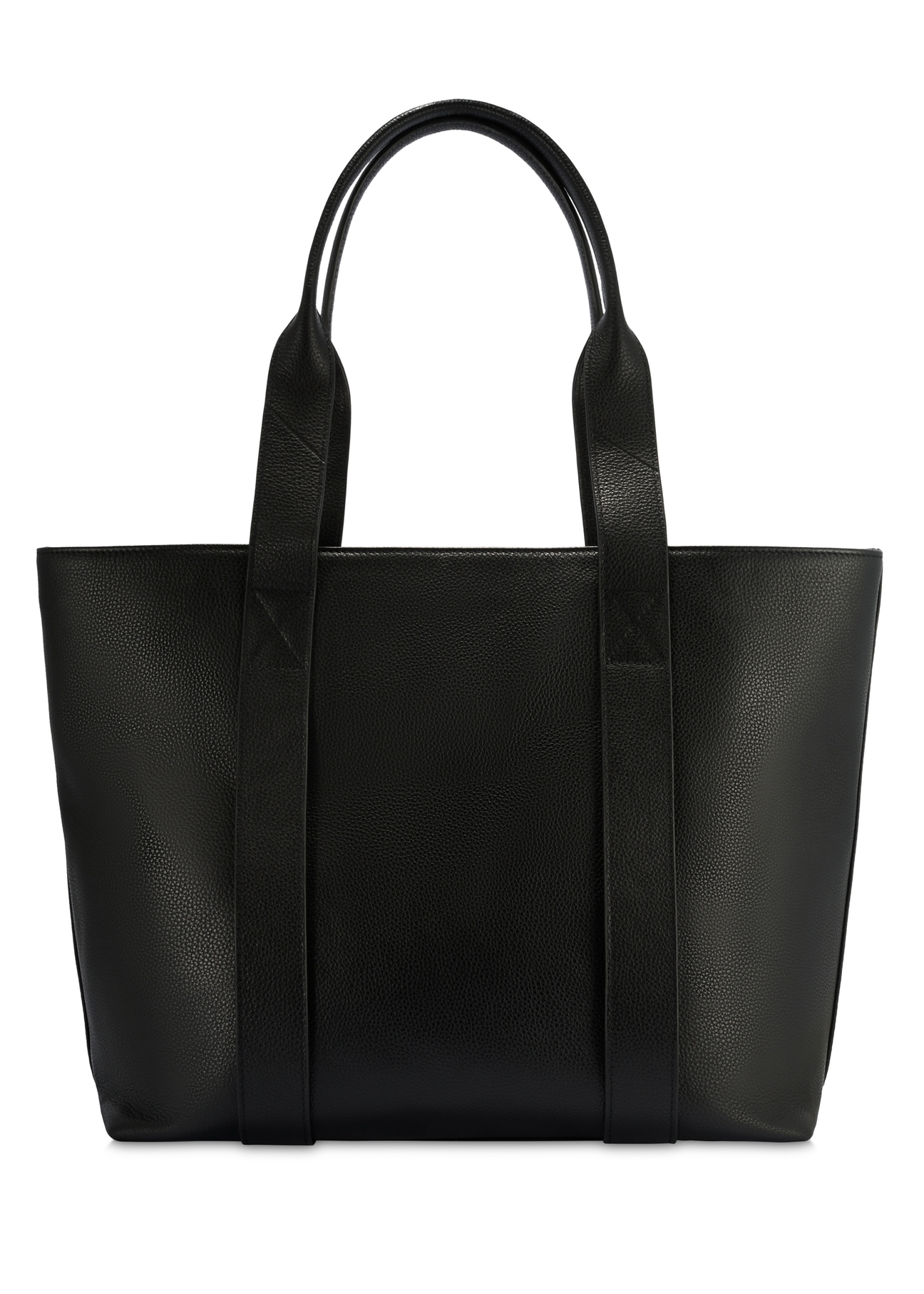 Czarna elegancka shopperka damska TORES-1200-99(Z25), widok produktu od tyłu na białym tle.
