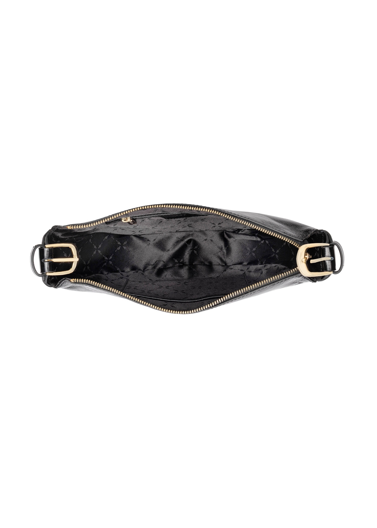 Mała torebka damska z połyskiem TORES-1374-9F(Z26), widok produktu w środku na białym tle.