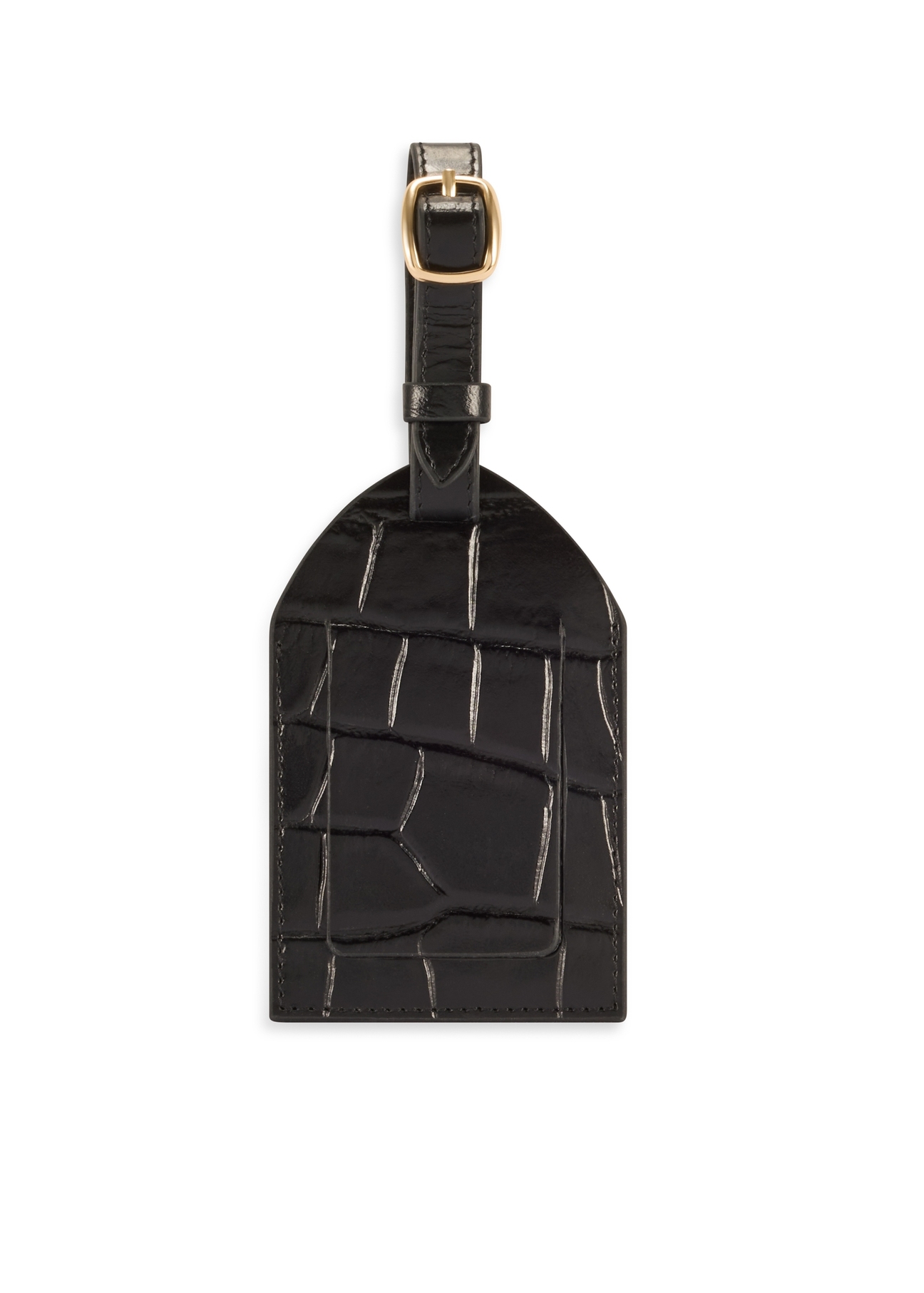 Skórzany brelok z motywem croco BRELOK-0222-97(Z25), widok produktu od tyłu na białym tle.