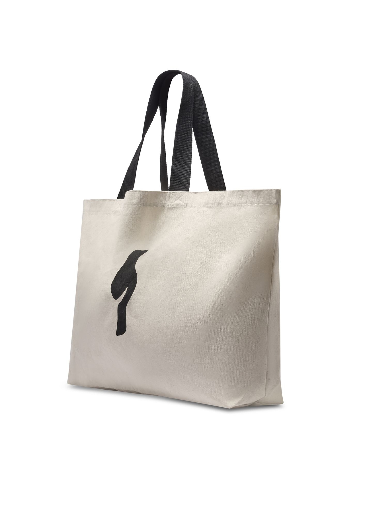 Kremowa bawełniana torba TOREN-0136-0C(W26) - widok produktu po skosie, na białym tle.  