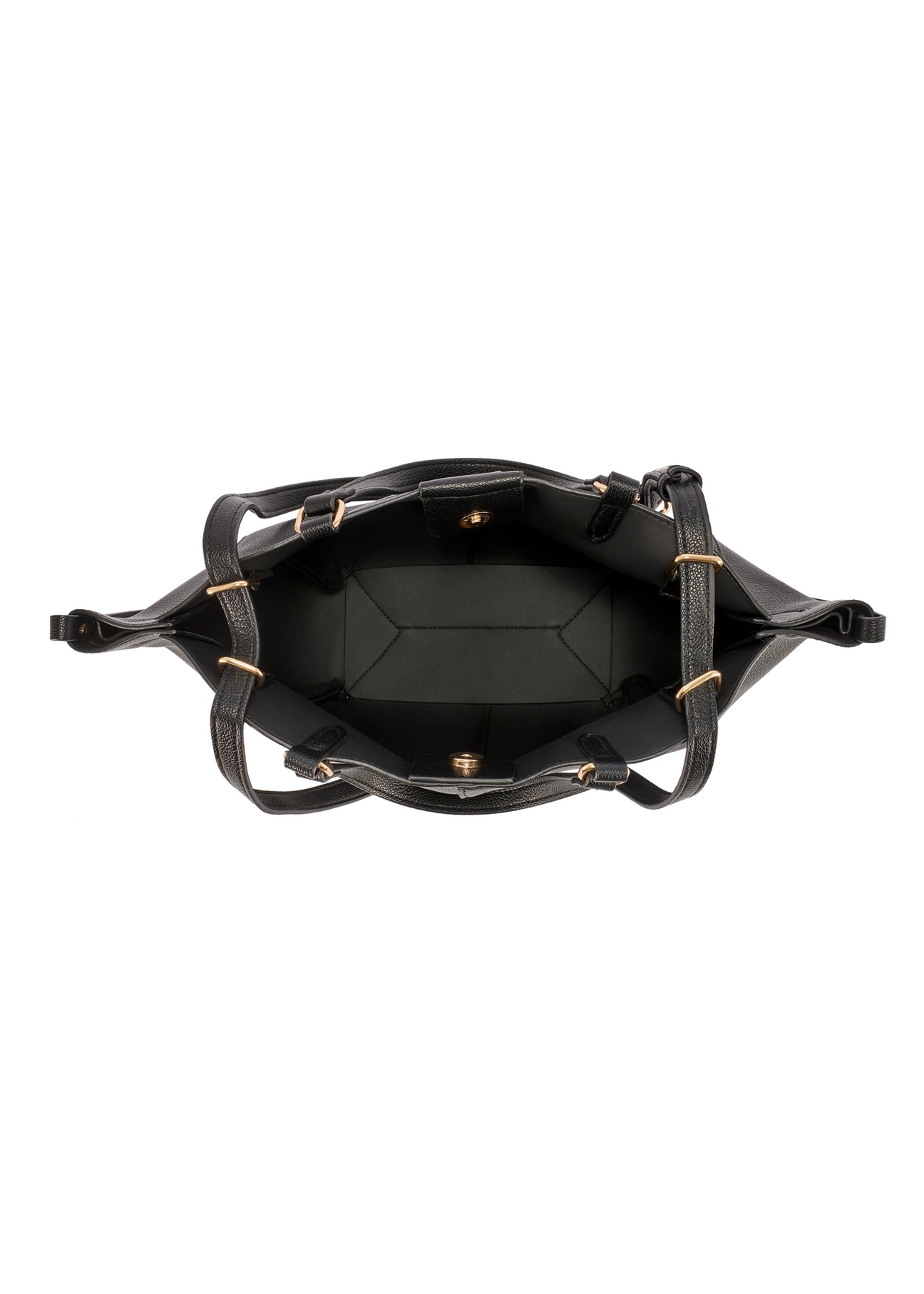 Czarna torebka damska na ramię TOREC-1231-99(W26), widok produktu w środku na białym tle.