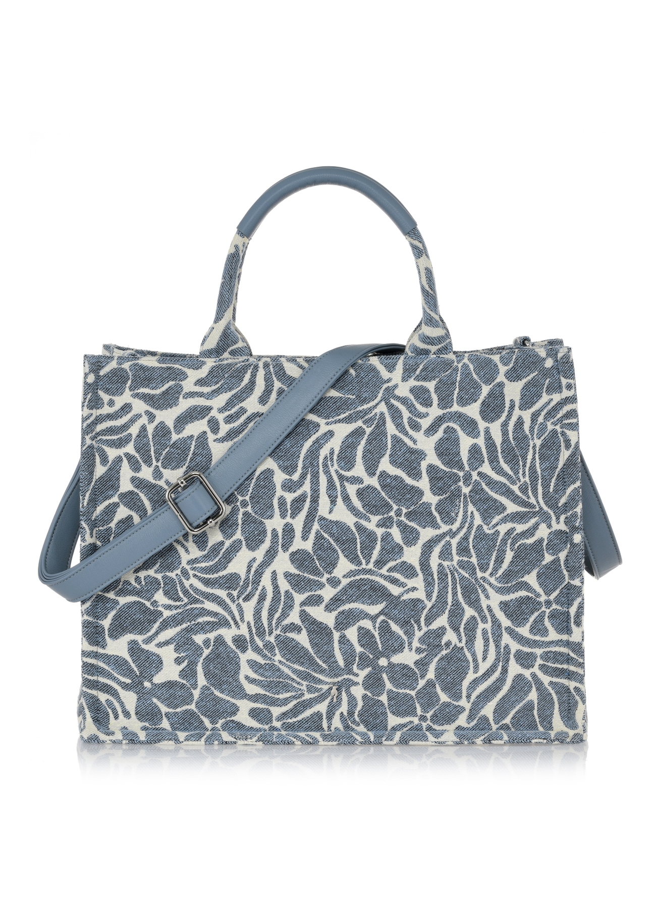 Błękitna torebka usztywniana shopper  TOREN-0873-15(W24)-01