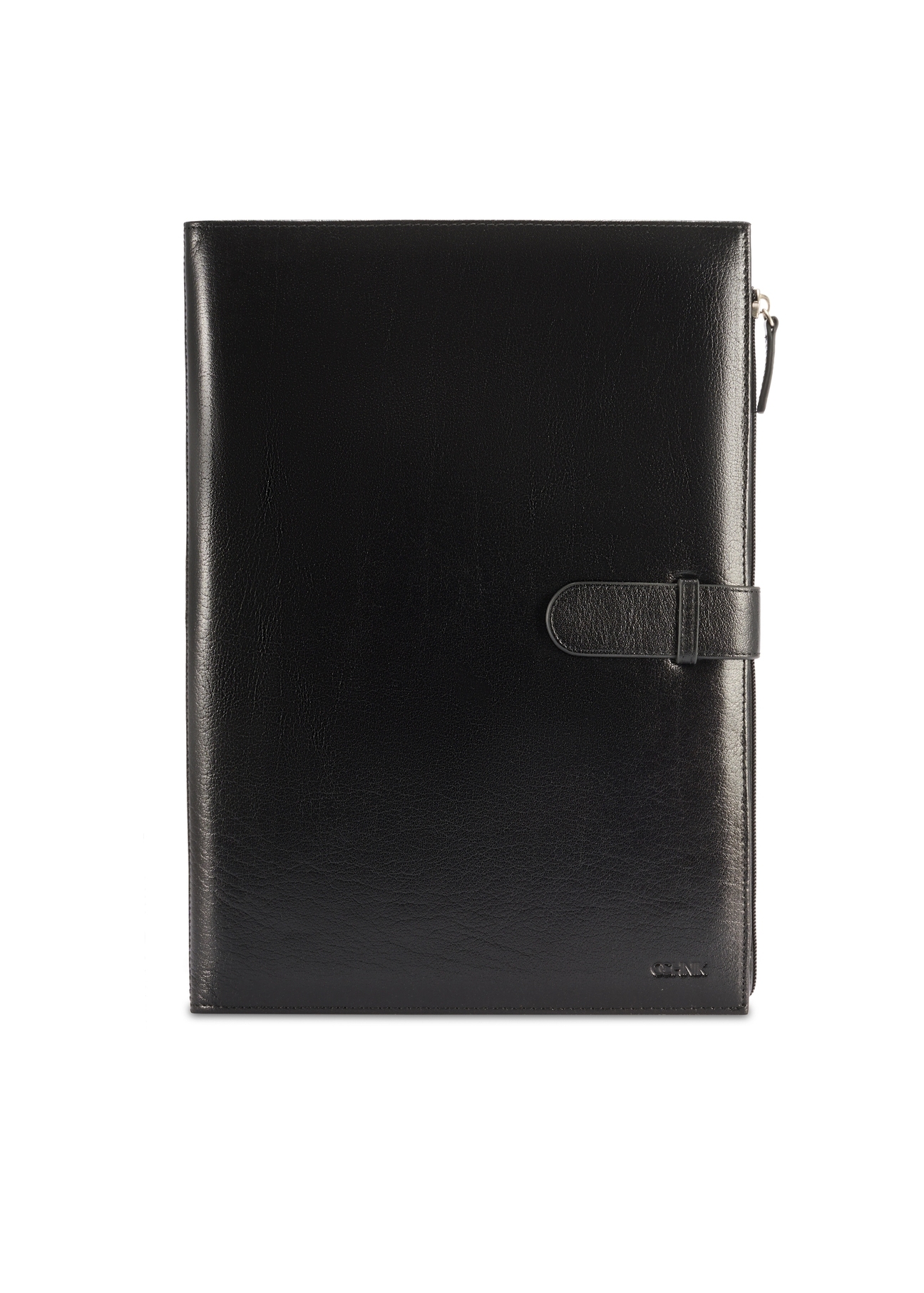 Czarna skórzana teczka męska TORMS-0480-99(Z25), widok produktu od przodu na białym tle.