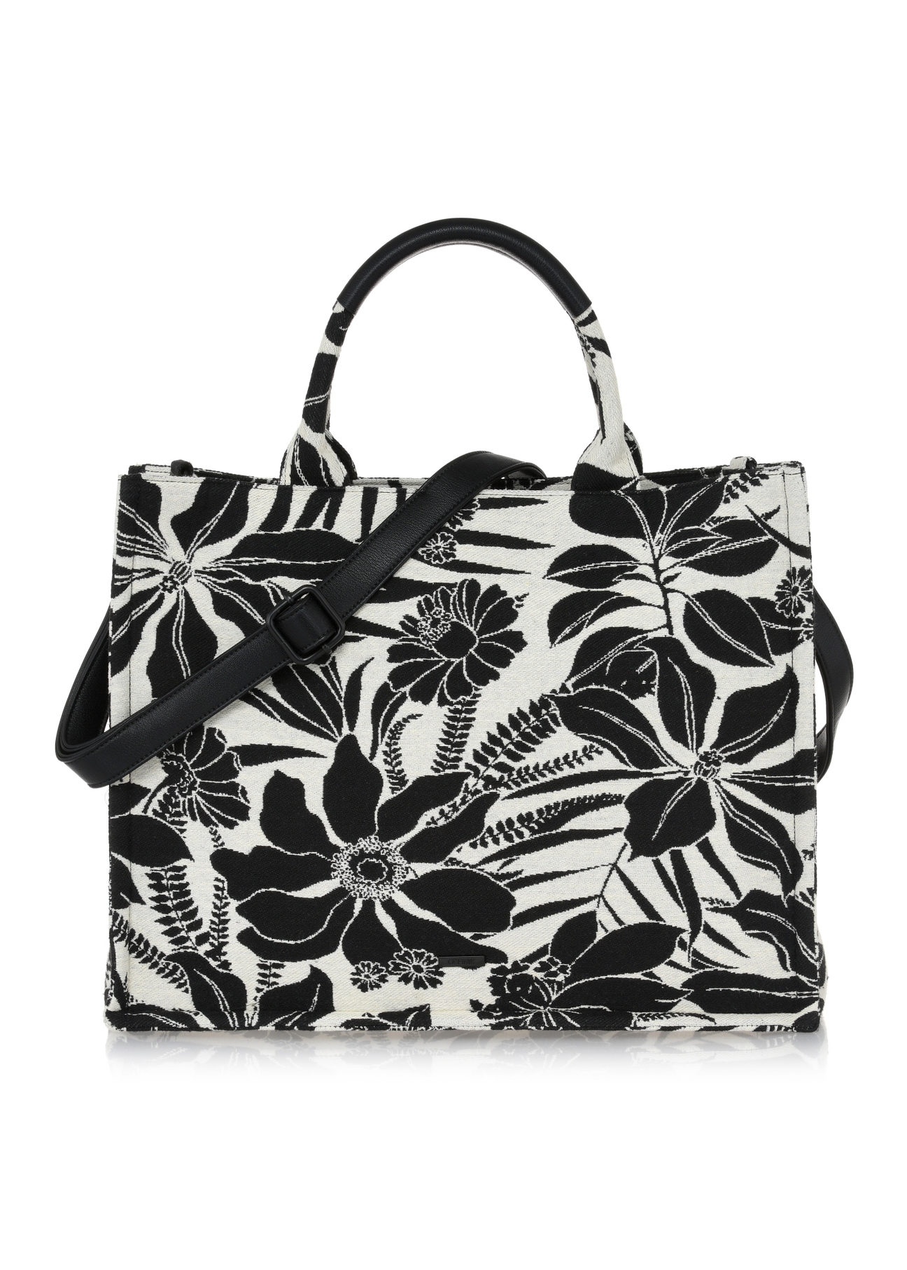 Czarna torebka usztywniana shopper TOREN-0873-98(W24)-01