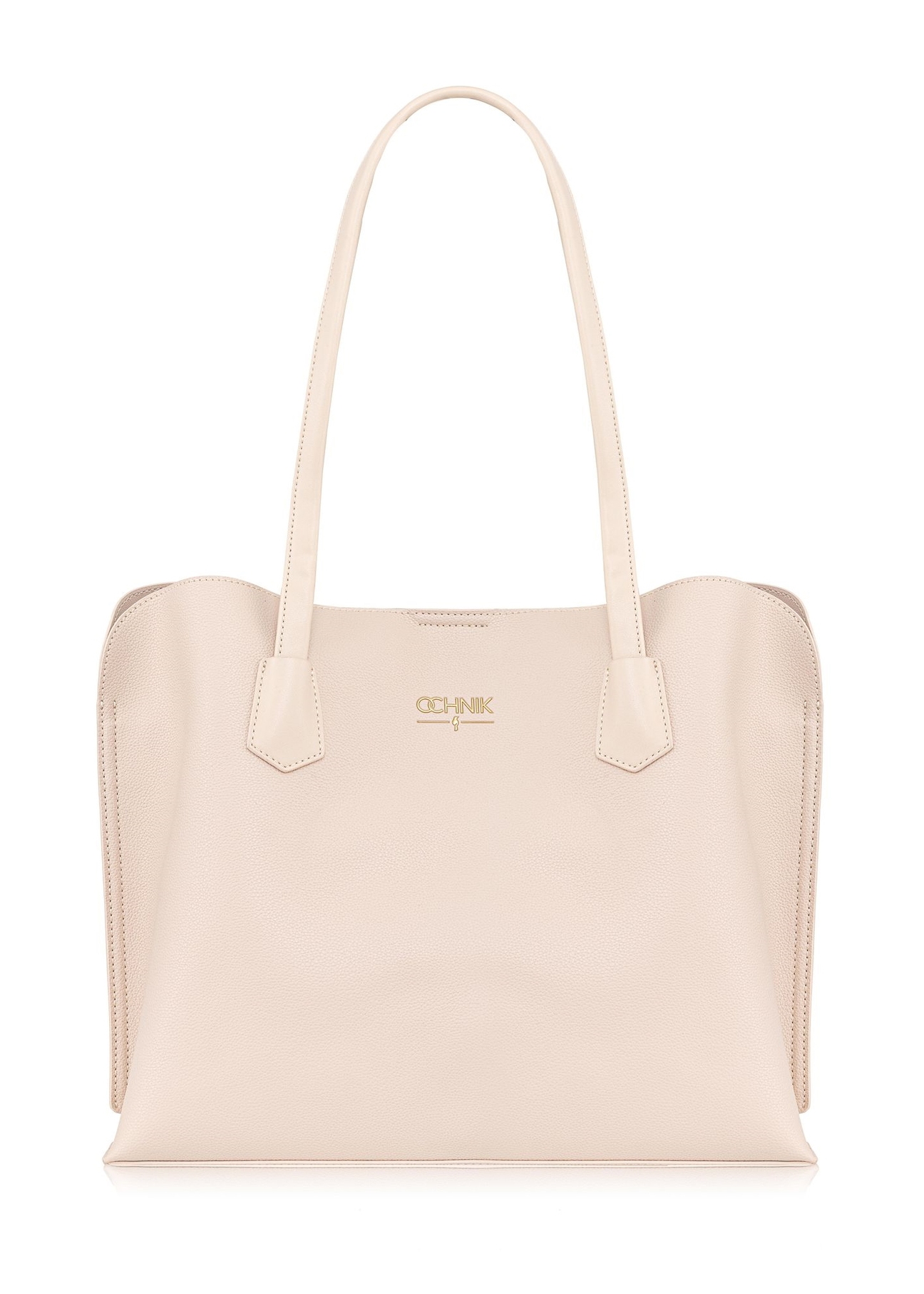 Kremowa torebka damska shopper TOREC-0795-81(W23)-01
