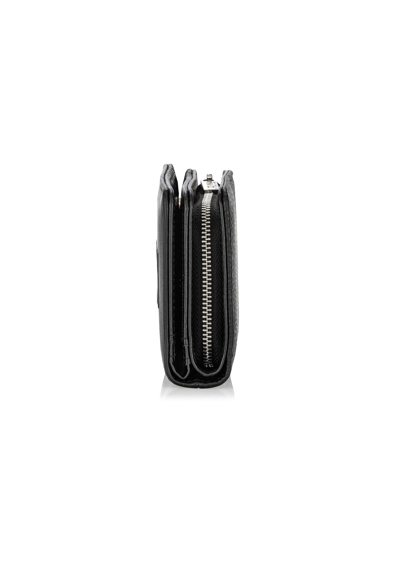 Czarny portfel damski z logo POREC-0362-99(W24)-03