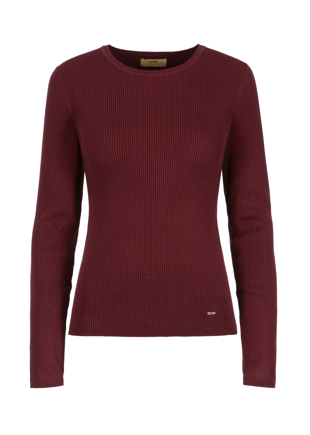 Prążkowany longsleeve damski LSLDT-0028-49(Z23)-03