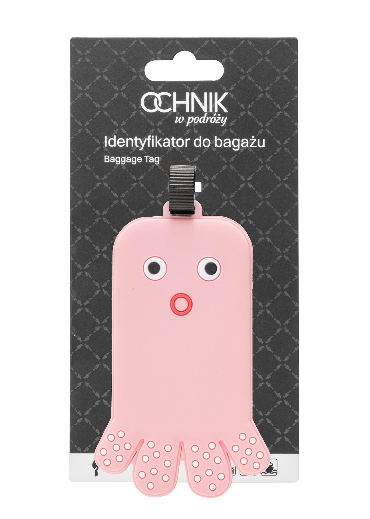 Identyfikator do bagażu AW-012-0004-31(W25), widok produktu z przodu na białym tle.