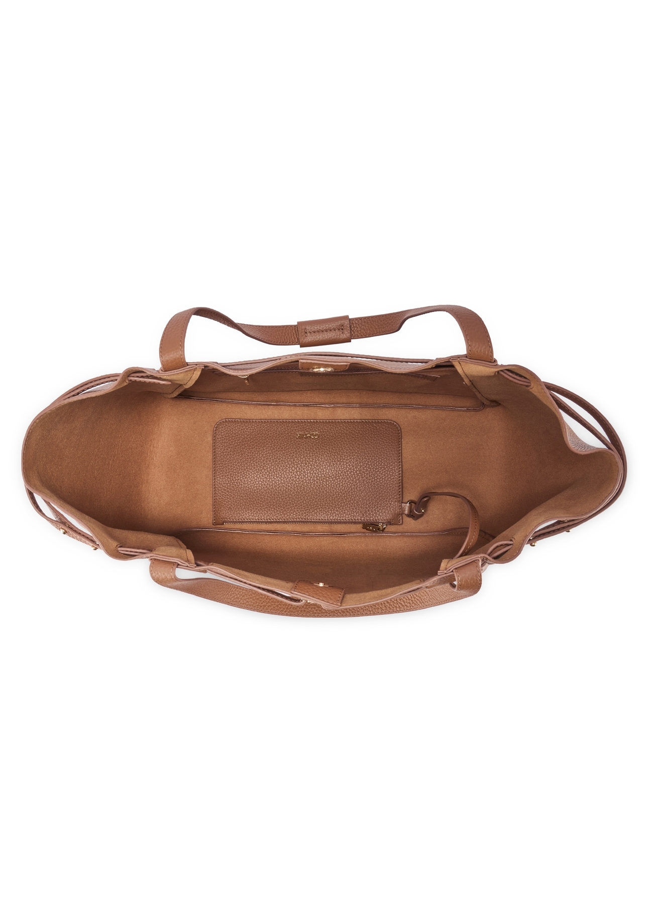 Skórzana torebka shopper w kolorze camelu TORES-1207-1D(W26)