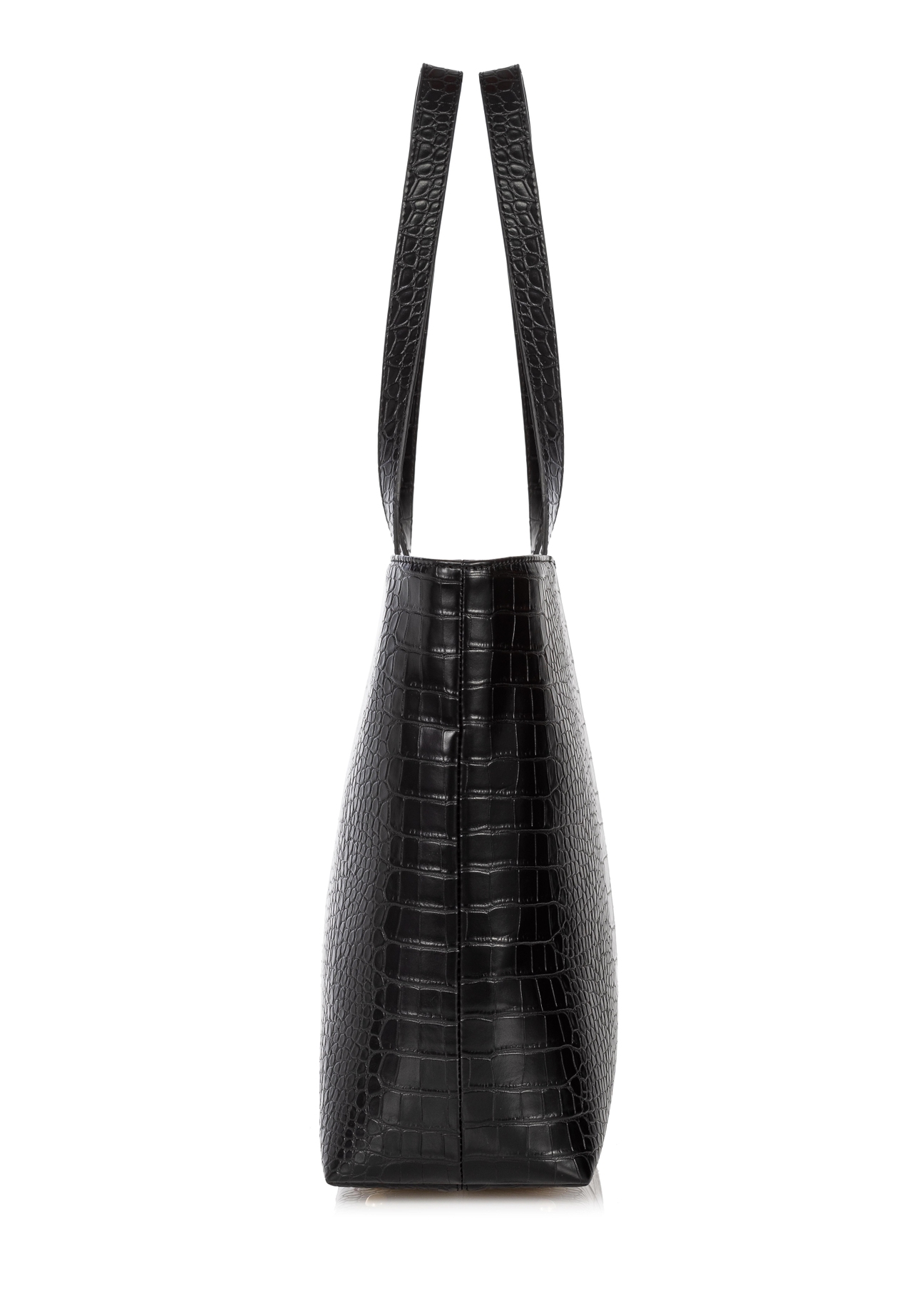 Czarna torebka shopper damska croco TOREC-0810-99(W23)-02