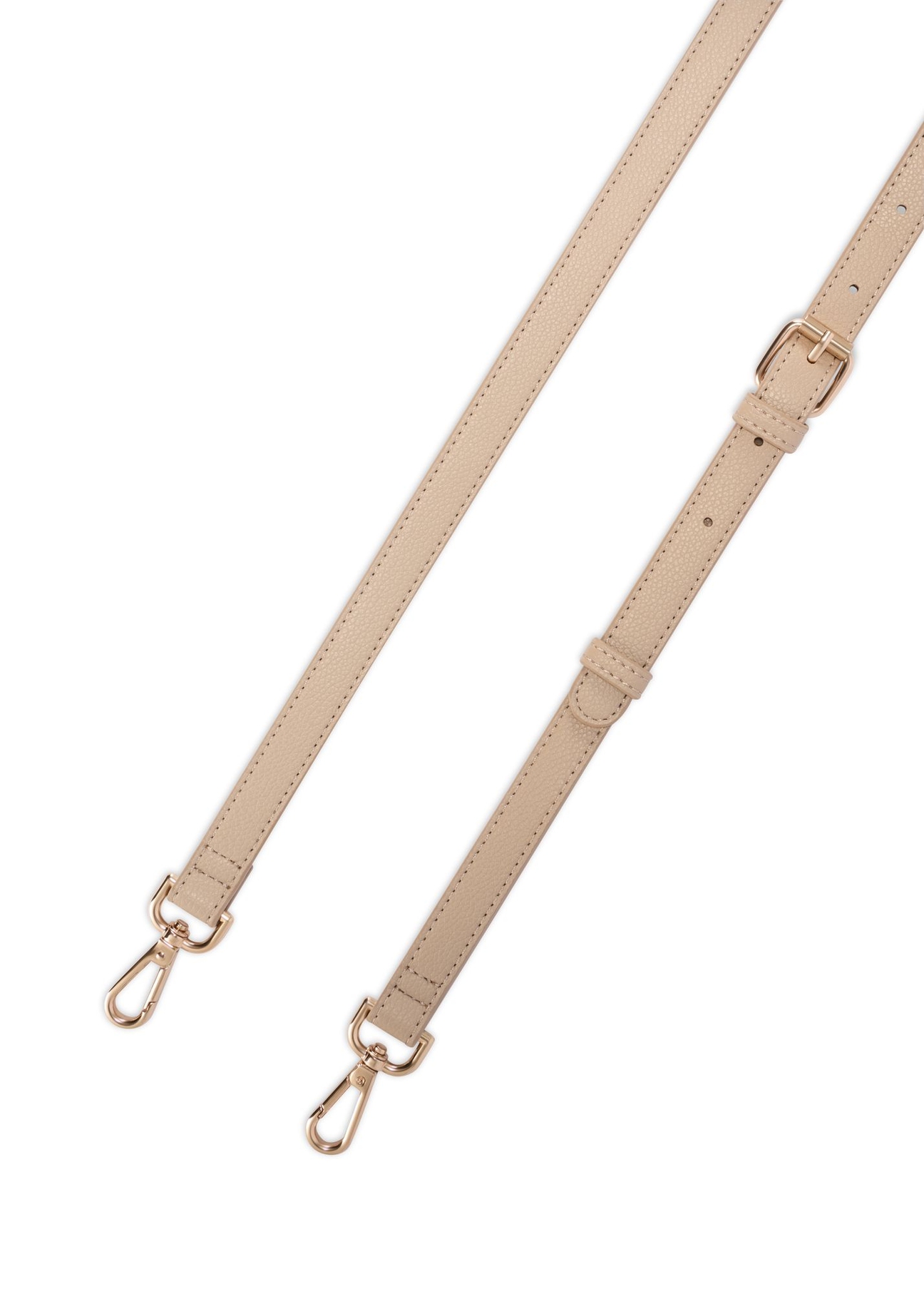 Kremowa torebka listonoszka damska TOREC-1120-0P(W26) - zbliżenie na detal, na białym tle. 