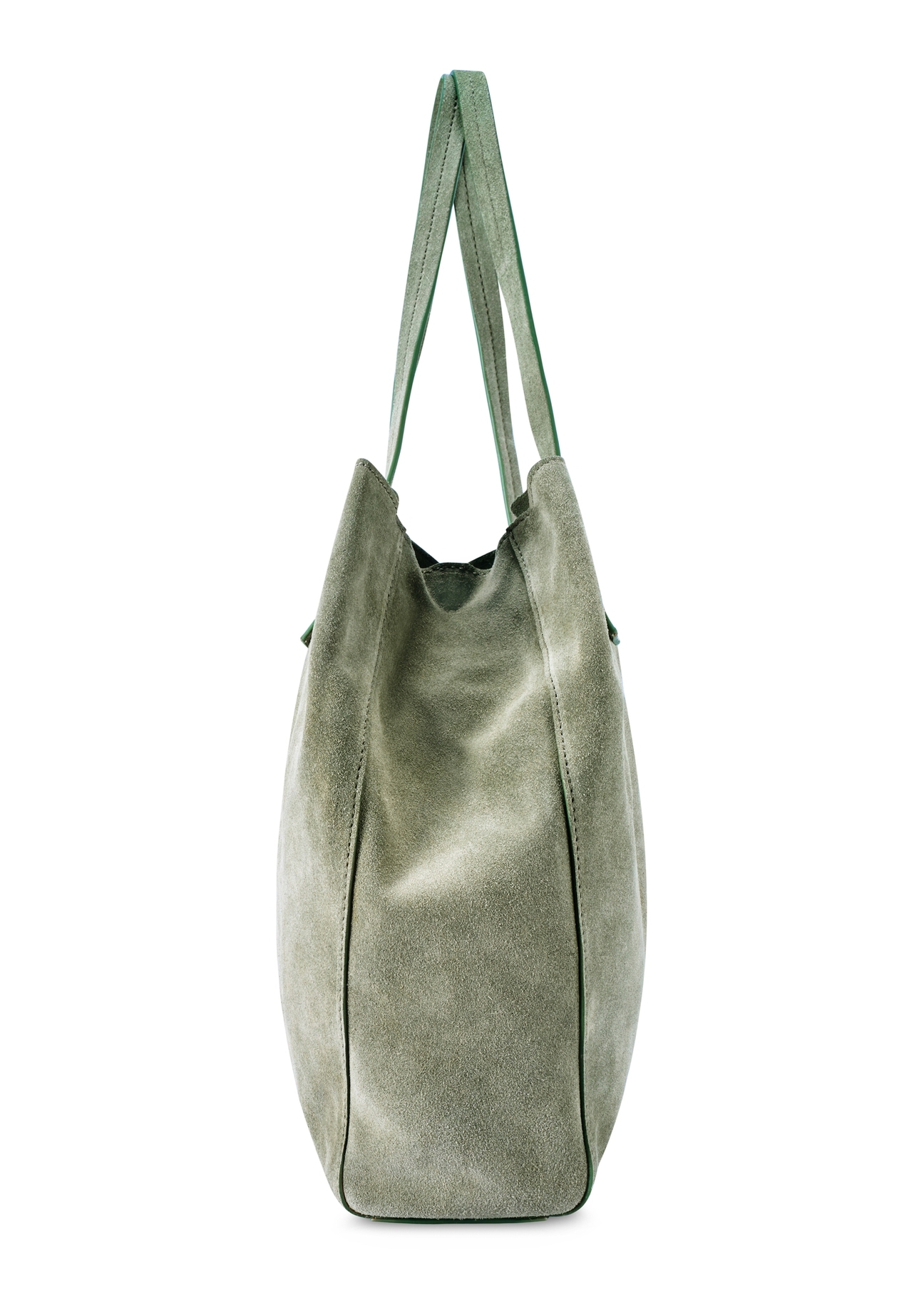 Skórzana szałwiowa torebka damska TORES-1252-8F(W26) - widok produktu z boku, na białym tle. 