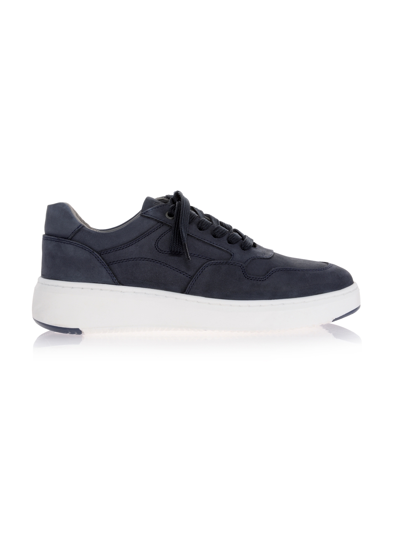 Granatowe skórzane sneakersy męskie BUTYM-0437-69(W23)-01