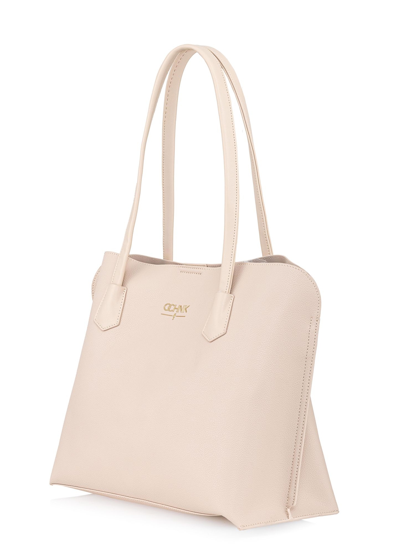 Kremowa torebka damska shopper TOREC-0795-81(W23)-02