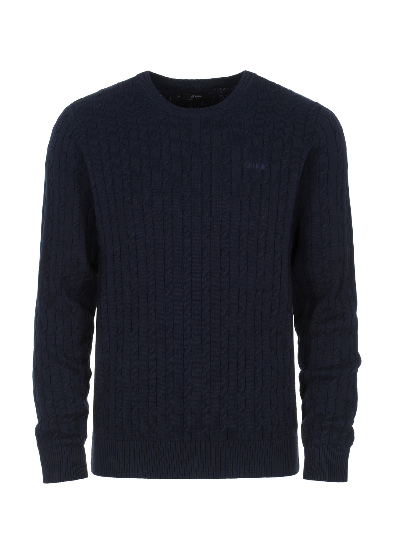 Bawełniany granatowy sweter męski SWEMT-0134-69(Z23)-04