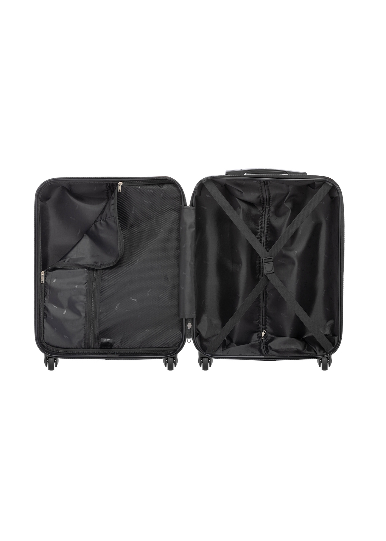 Walizka mała na kółkach WALAB-0067-9B-19(W26), widok produktu w środku na białym tle.