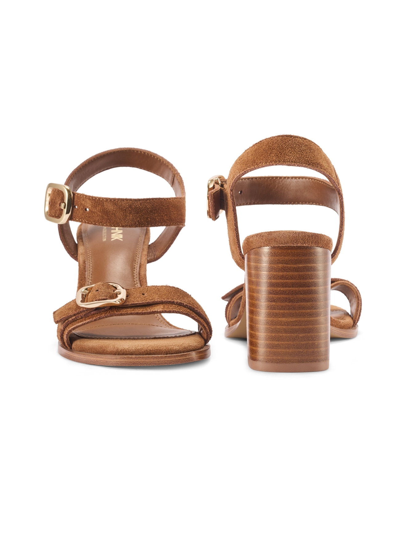 Zamszowe sandały w kolorze camelu BUTYD-1230-1D(W26)