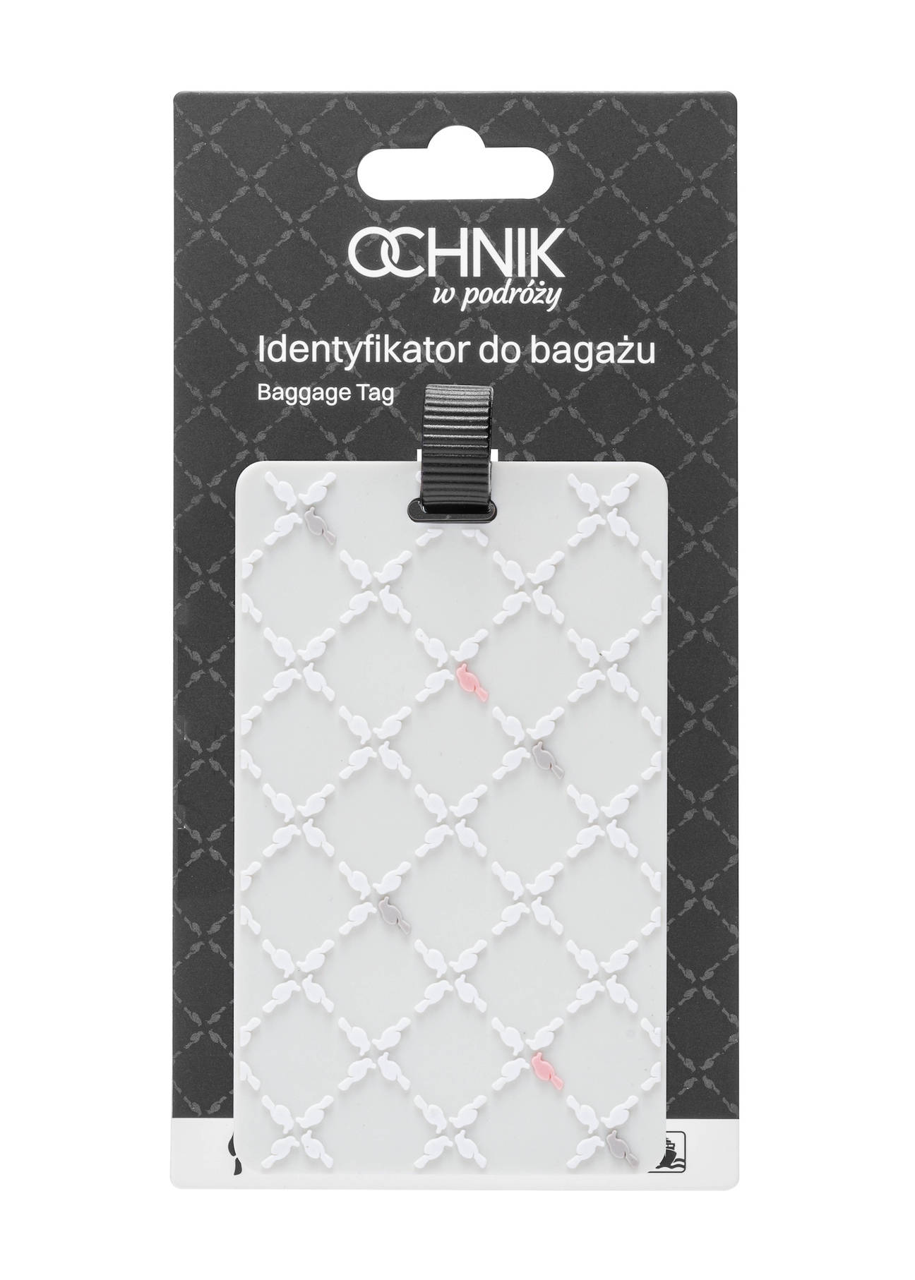Identyfikator do bagażu AW-012-0007-12(W25), widok produktu z przodu na białym tle.