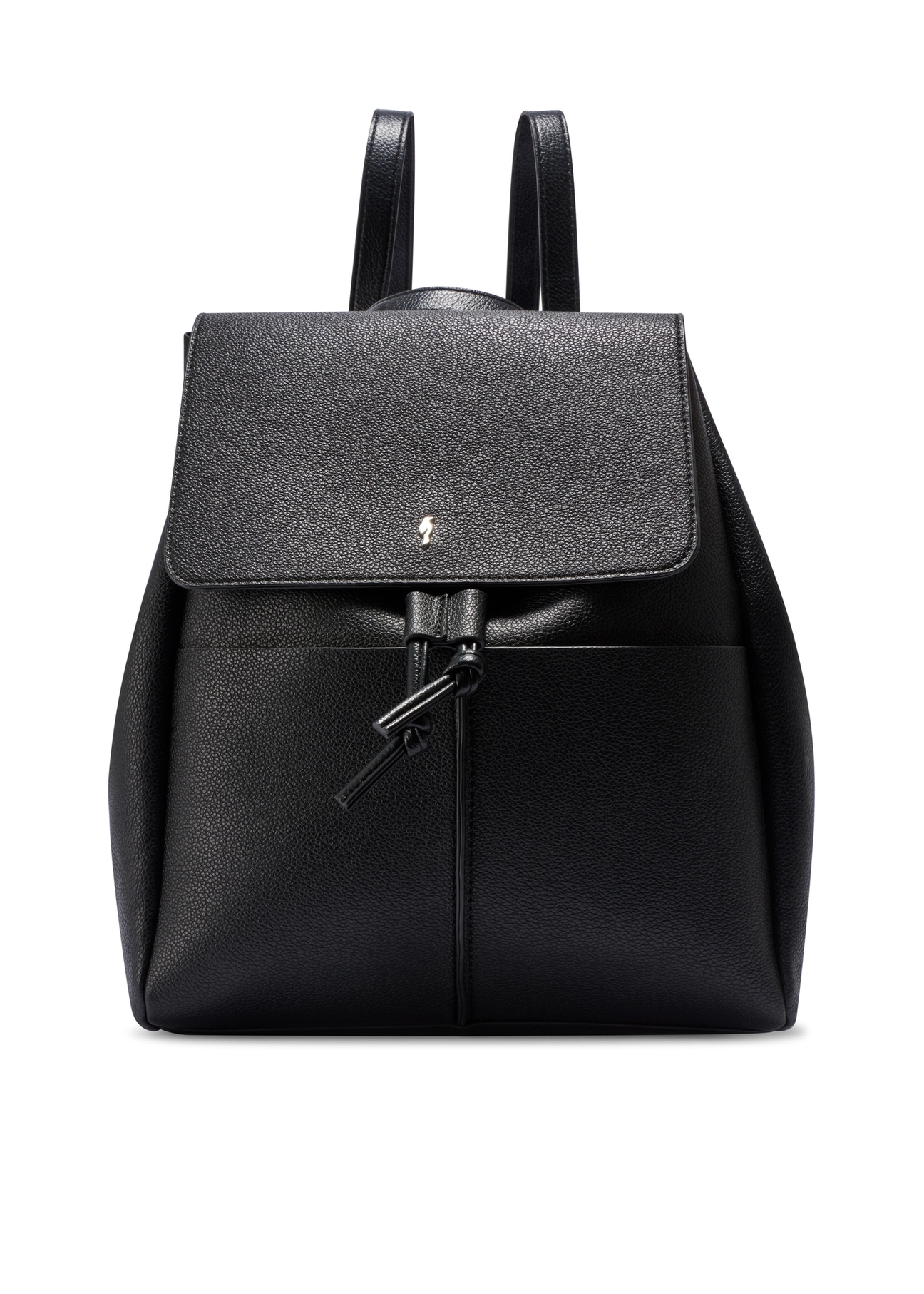 Czarny średni plecak damski TOREC-1132-99(W26) - widok produktu  przodu, na białym tle.