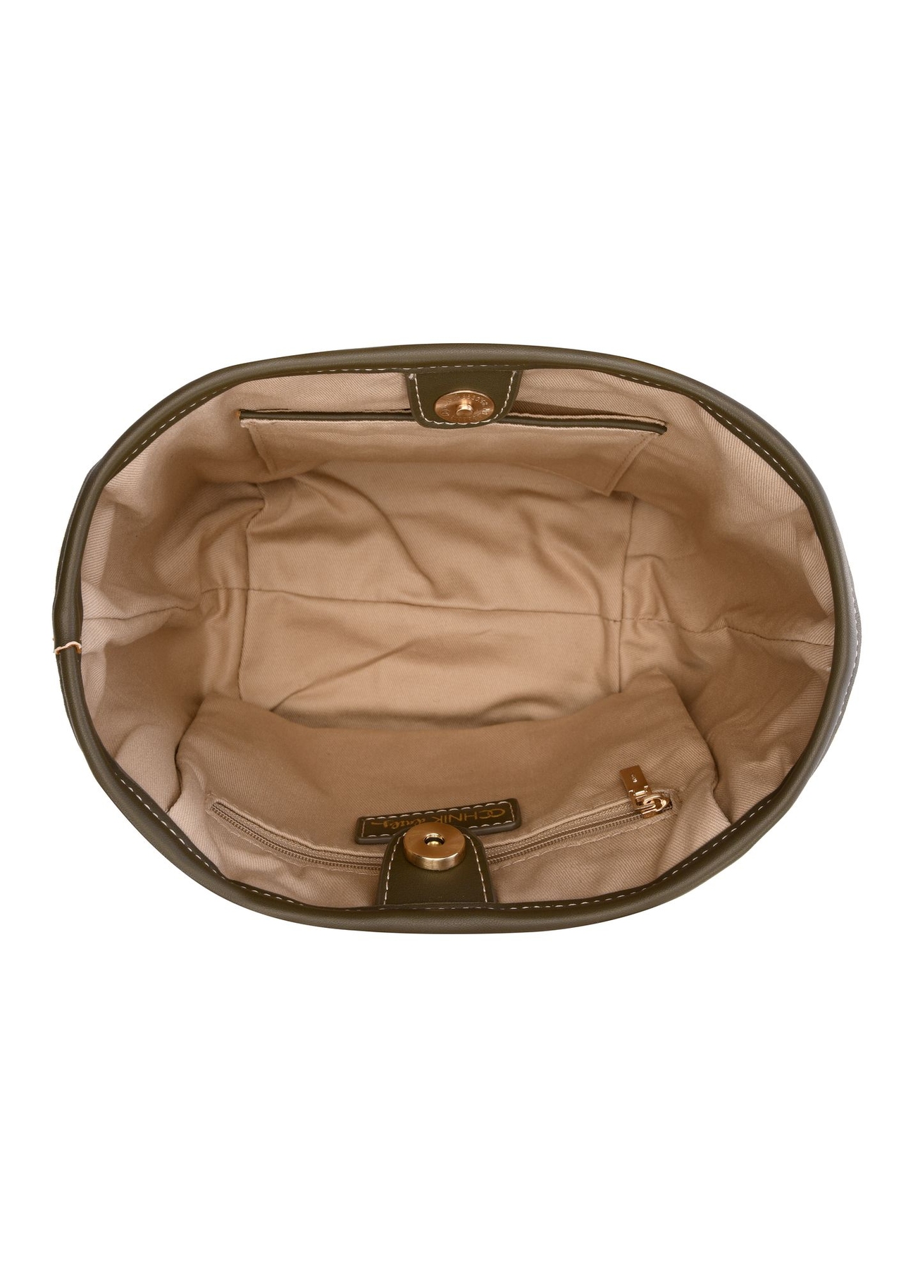 Pleciona mała torebka damska TOREC-1230-1E(W26) - widok produktu z góry, na białym tle.