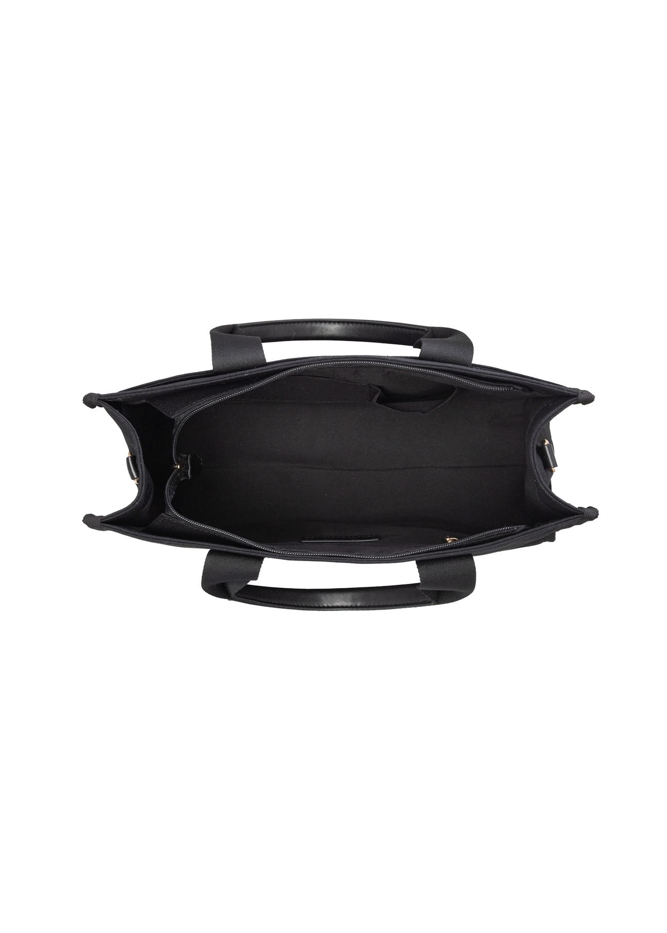 Czarna bawełniana torebka damska TOREN-0332-99(W26), widok produktu w środku na białym tle.