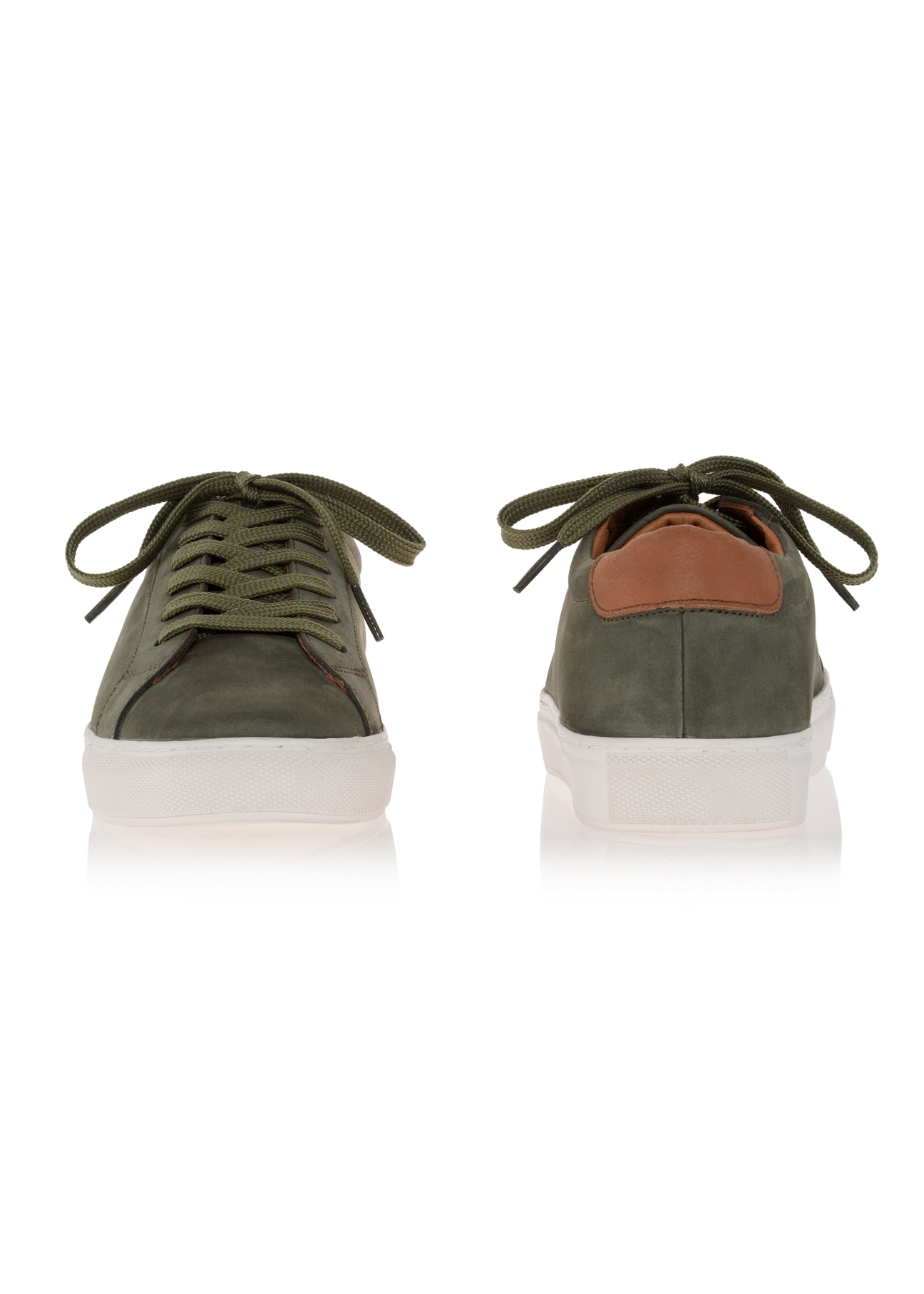 Zielone skórzane sneakersy męskie BUTYM-0438-54(W23)-03