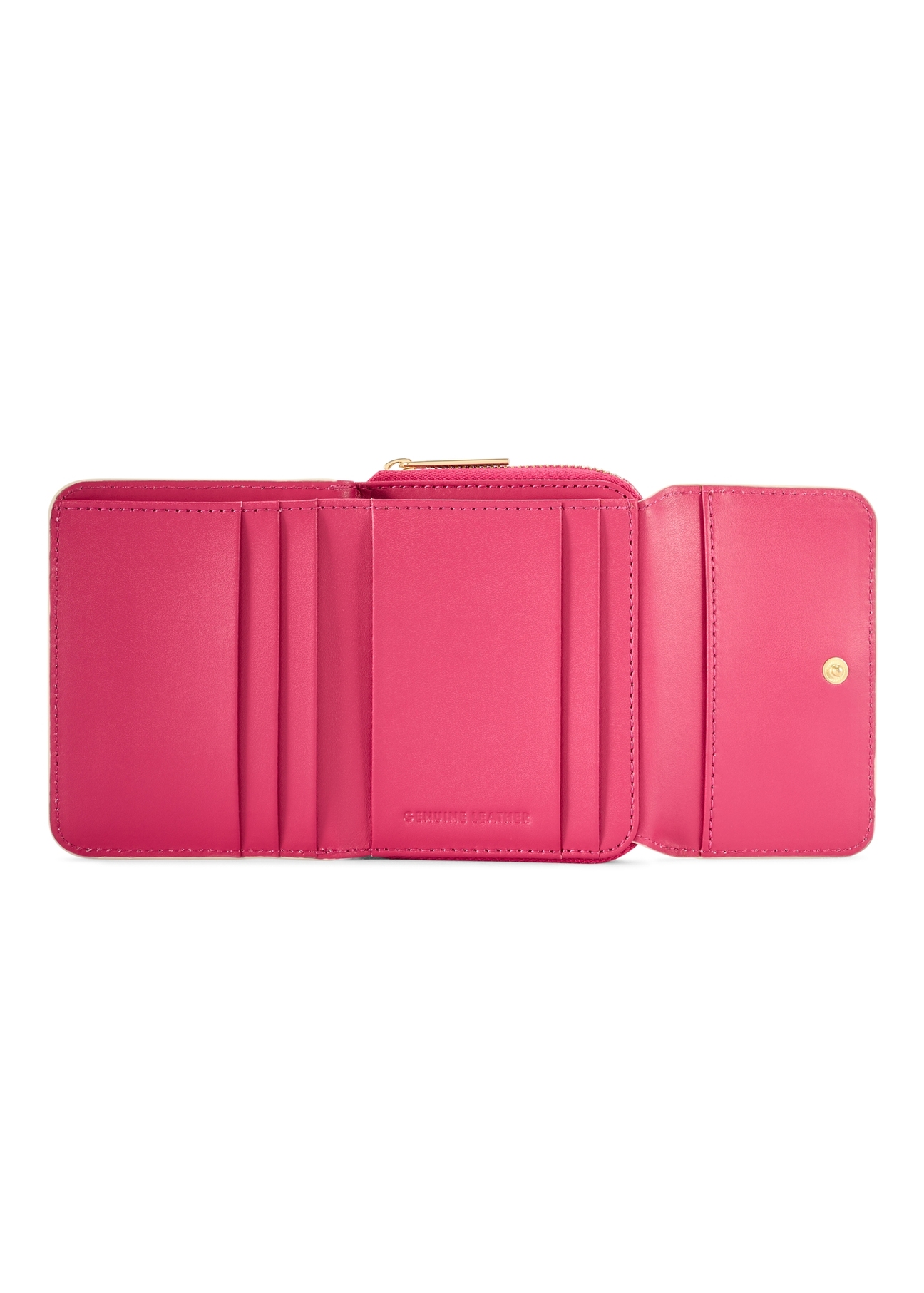 Mały skórzany portfel damski PORES-0982-0P(W26), widok produktu w środku na białym tle.