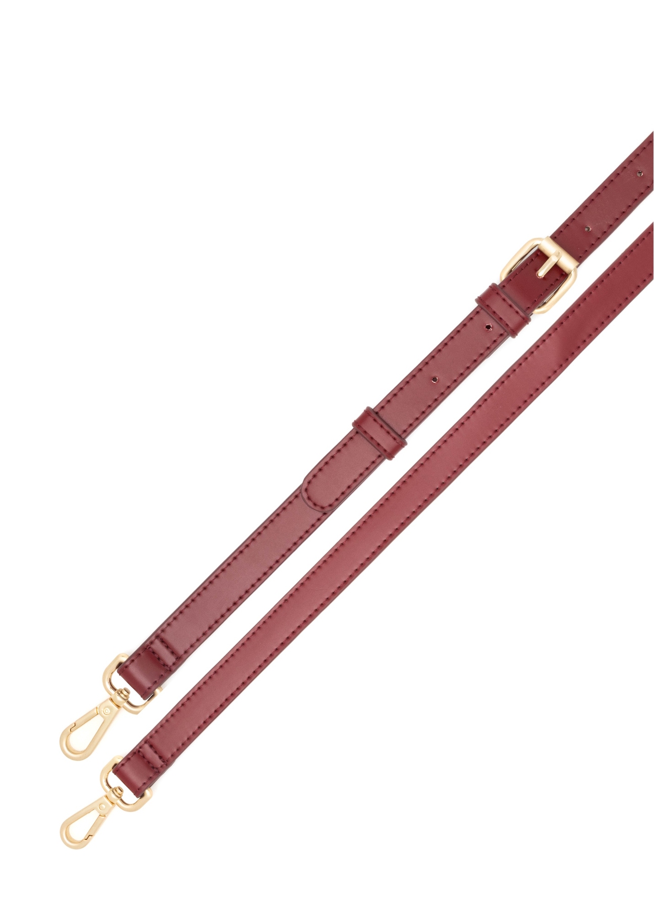 Czerwona mała torebka damska TOREC-1126-4B(W26), widok paska produktu na białym tle.